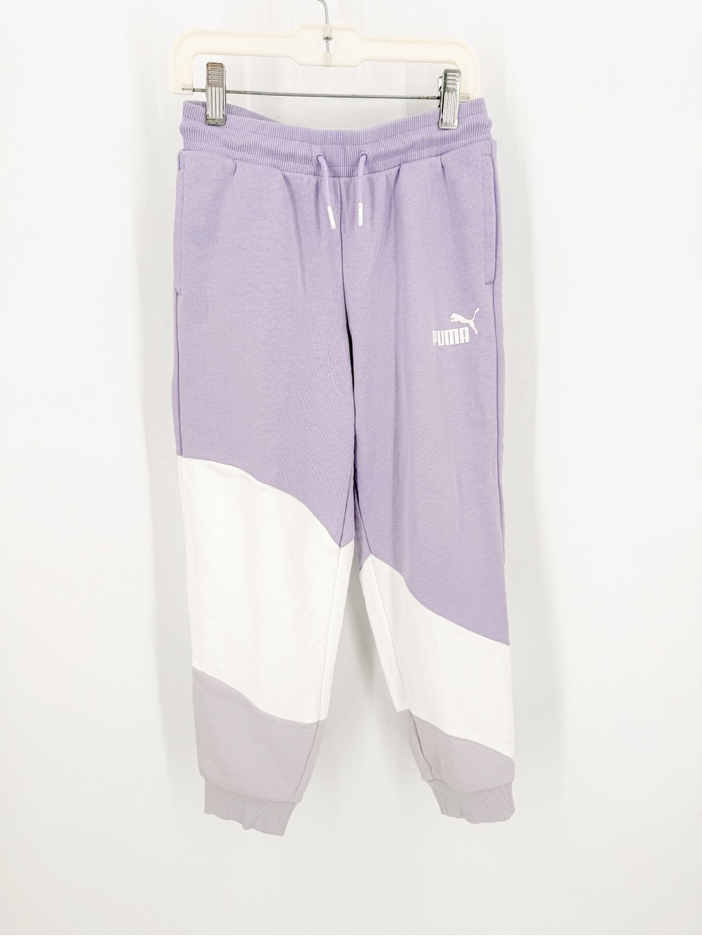 Puma Kids Lavender & White Panel Joggers